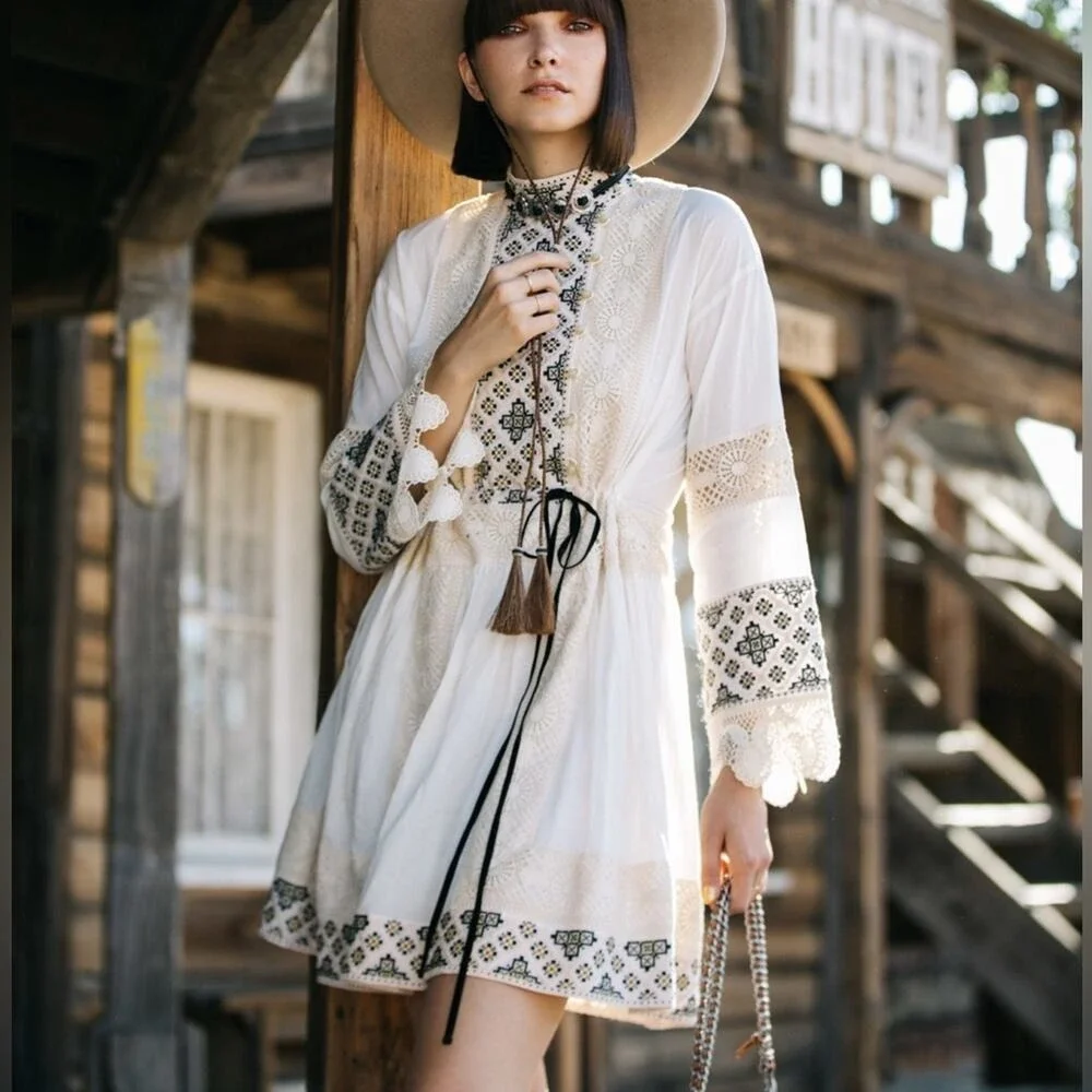 Tory Burch Carlotta Lace Trimmed Embroidered Cotton Voile Mini Dress Prairie 8